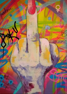 Colorful Middle Finger Art by Sofia Toborg