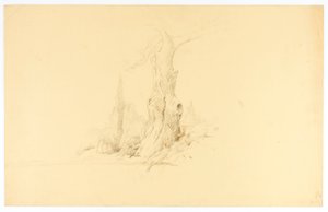 Dead Tree and Colt Grazing by Solon H. Borglum