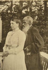 Russian author Leo Tolstoy and his wife, Sophia, Russia, 1890s