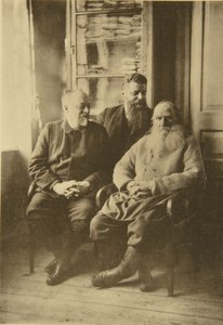 Russian Author Leo Tolstoy with Politician Mikhail Stakhovich and Mikhail Sukhotin, Russia