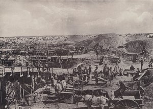 Scenes in the Old Days, Dry Sorting in 1872 (black and white photo) by South African Photographer