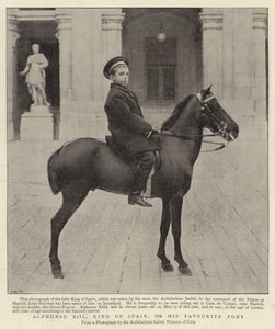 Alphonso XIII, King of Spain, on his favourite Pony by Spanish Photographer