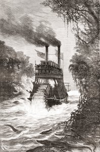 A Paddle Steamer in the Primera Angostura by Spanish School