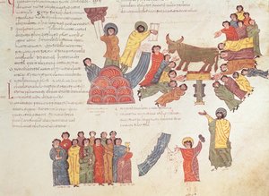 Adoration of the Golden Calf from the Visigothic-Mozarabic Bible of St. Isidores