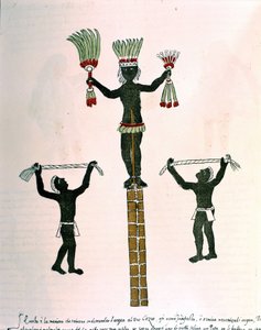 Aztec Games in Codex Vaticanus 3738. Facsimile of the manuscript by Dominican Pedro de los Rios, between 1570 and 1589, Bibl. Vatican. by Spanish School