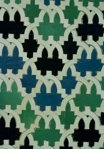 Azulejos tiles from the throne of the Sultans from the Patio de las Doncellas