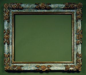 Carved black and gilt frame by Spanish School