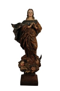 Carved wood sculpture of the Madonna of the Immaculate Conception, Spain, c.1750 by Spanish School