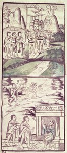 Codex of the Conquest of Mexico: The Emissaries of Montezuma Meeting the Spanish