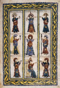 Council of Hispanic Bishops under the Visigoth Occupation between 506 and 679, probably a Council of Toledo, from the Glosas Emilianenses, 992-994 (illuminated manuscript) by Spanish School