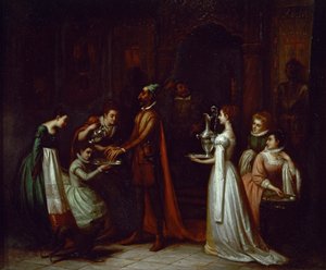 Don Quixote in the house of the dukes by Spanish School