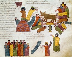 The Adoration of the Golden Calf, Moses and the Tables of the Law