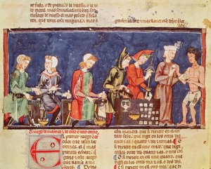 Dice Makers, from the Book of Games, Chess, Dice and Boards, 1282