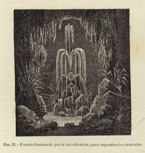 Fountain illuminated by electric light, for spectacles by Spanish School