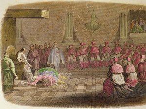 Japanese Ambassadors Prostrate at the Feet of Pope Gregory XIII in 1585 by Spanish School