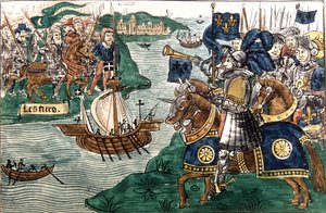 King Louis IX and the Crusaders arriving at Carthage in 1270
