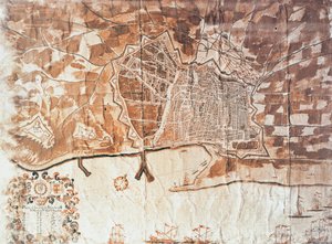 Map of the city of Barcelona, 1697 by Spanish School
