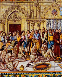 Native Americans Brought in the Retinue of Columbus to Spain in 1492 by Spanish School