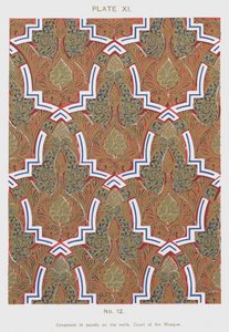 Ornament in panels on the walls, Court of the Mosque by Spanish School