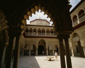 Patio in Real Alcazar by Spanish School