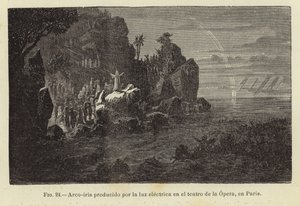 Rainbow produced by electric light in the theater of the Opera in Paris by Spanish School