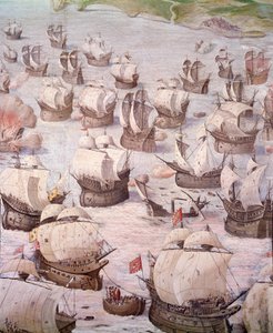 Regatta of Spanish Galleons During an Expedition to the Azores in 1582 by Spanish School