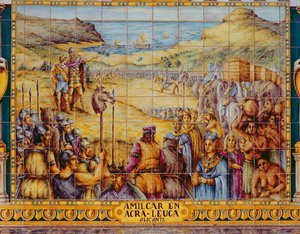 Tiles Depicting the Disembarkation of Hamilcar and His Son Hannibal at Akra Leuce During the First Punic War (264-241 BC)