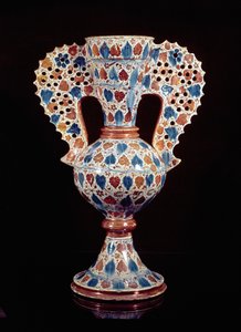 Tin-glazed vase with lustre decoration, Hispano-Moresque, Valencia, 3rd quarter of 15th century