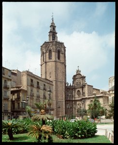 View of the Micalet (Miquelet or El Miguelete) bell tower of the cathedral of Valencia (Valencia) 1381-1429 Spain by Spanish School