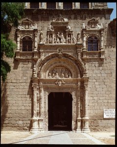 View of the plateresque gate by Spanish School