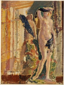A Porcelain Figurine by a Mirror by Spencer Frederick Gore
