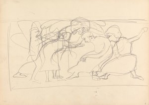 Cave of the Golden Calf: Study for Decorative Panel, Worshippers by Spencer Frederick Gore