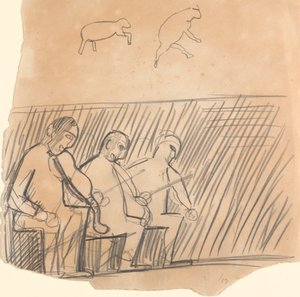 Cave of the Golden Calf: Study of Musicians and Animals by Spencer Frederick Gore
