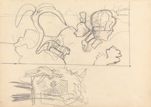 Cave of the Golden Calf: Tree House, Design for Panels with Animals by Spencer Frederick Gore