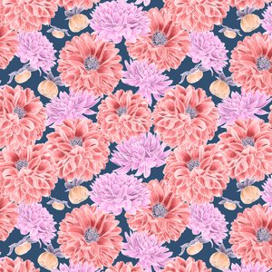Dahlia Hero Pattern Colorway 2 by Stacy Hsu
