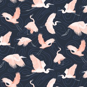 Egrets Pattern I by Stacy Hsu