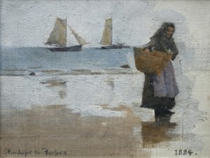 Fisherwoman on a Beach
