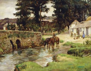 Watering the Horses in the Village Stream by Stanhope Alexander Forbes