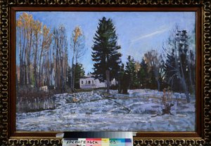 An Old Country Estate. Painting by Stanislav Yulianovich Zhukovsky by Stanislav Joulianovitch Joukovski