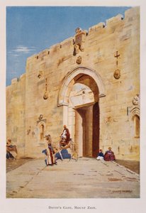 Watercolour by Stanley Inchbold, depicting the King David or Zion Gate, in Jerusalem, Palestine 1906 by Stanley Inchbold