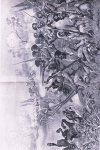 Chilianwala, January 13th 1849: Goddys Brigade making a gallant stand when surrounded by Sikhs by Stanley L. Wood