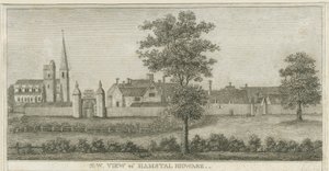 Hamstall Ridware - Church and Manor House: Engraving by Stebbing Shaw