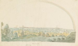 Wolverhampton - Distant view from the Heights of Tettenhall: watercolour painting, nd [late 18th cent] by Stebbing Shaw