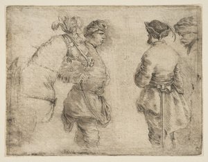A Pole Leading a Horse by the Bridle and Speaking with Two Other Men by Stefano della Bella