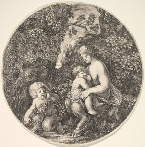 A Female Satyr Breastfeeding a Child