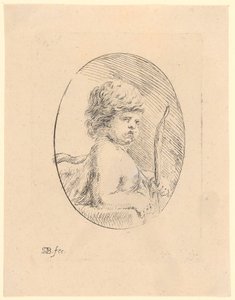 Cupid, Bust in Profile View to the Right with Three-Quarter Portrait by Stefano della Bella