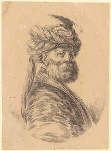 Bearded Man with Turban in Three-Quarter Profile to the Right by Stefano della Bella
