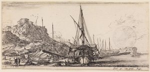 Loading of Various Ships: Galley About to Leave the Roadstead by Stefano della Bella