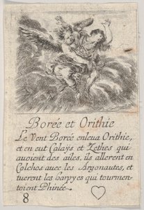 Boreas and Orithyia, from Game of Mythology by Stefano della Bella