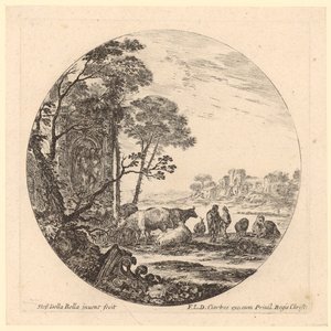 Bucolic Landscape by Stefano della Bella